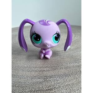 Littlest Pet Shop LPS Purple Floppy Ears Bunny #2736 Teal Eyes Star